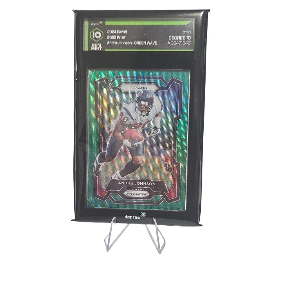 2023 Panini Prizm Andre Johnson #121 Texans NFL Green Wave Gem Mint 10 Football